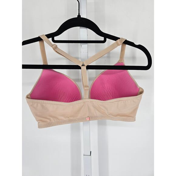 Pink by Victorias Secret Sz 34DD Front Clasp Wear Everywhere Push Up Bra Beige - Picture 3 of 5